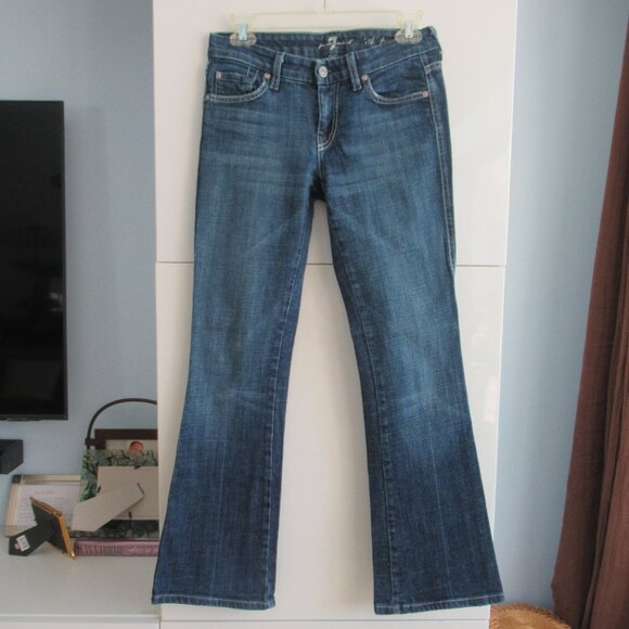 7 For All Mankind "A Pocket" Bootcut Flare Leg Jeans Stretch Sz. 26 ~ 29" Inseam - Picture 1 of 7